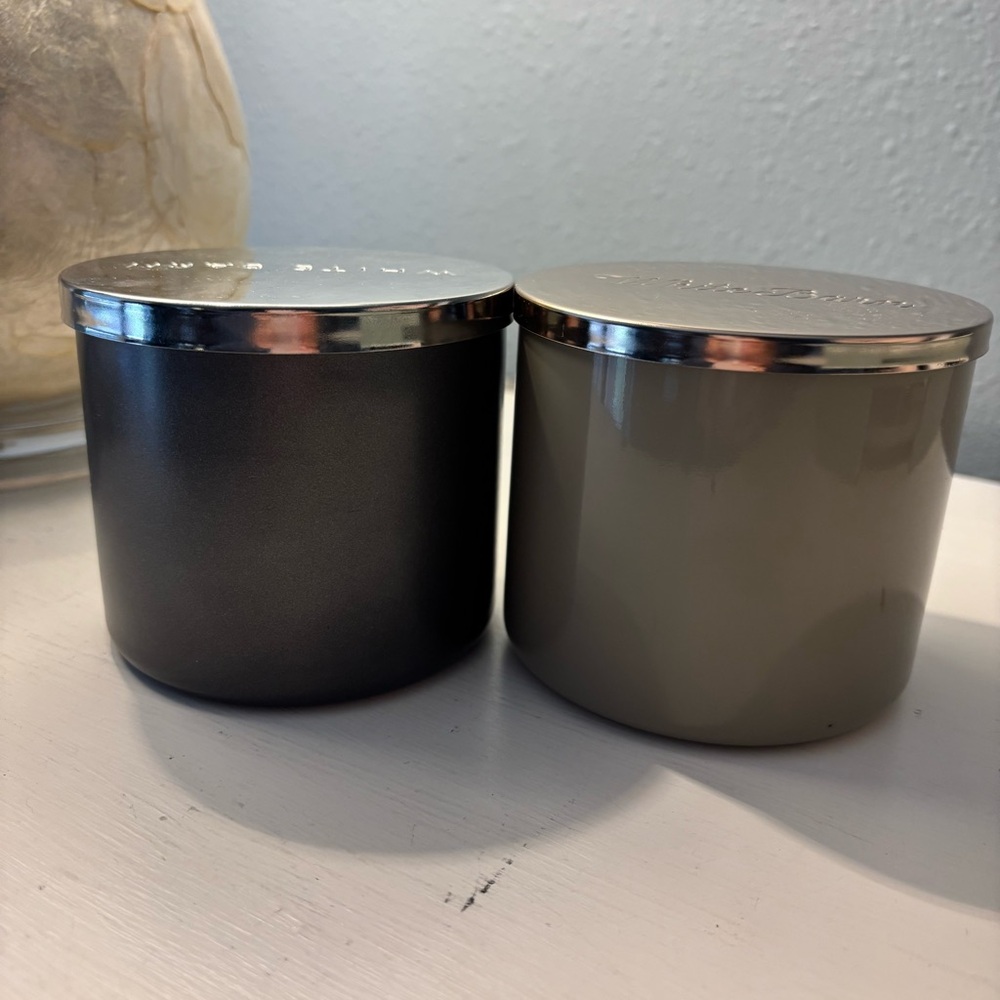 Bath & Body Works 3 Wick Jars (browns) Lot of 2 With Lids **EMPTY & CLEANED**